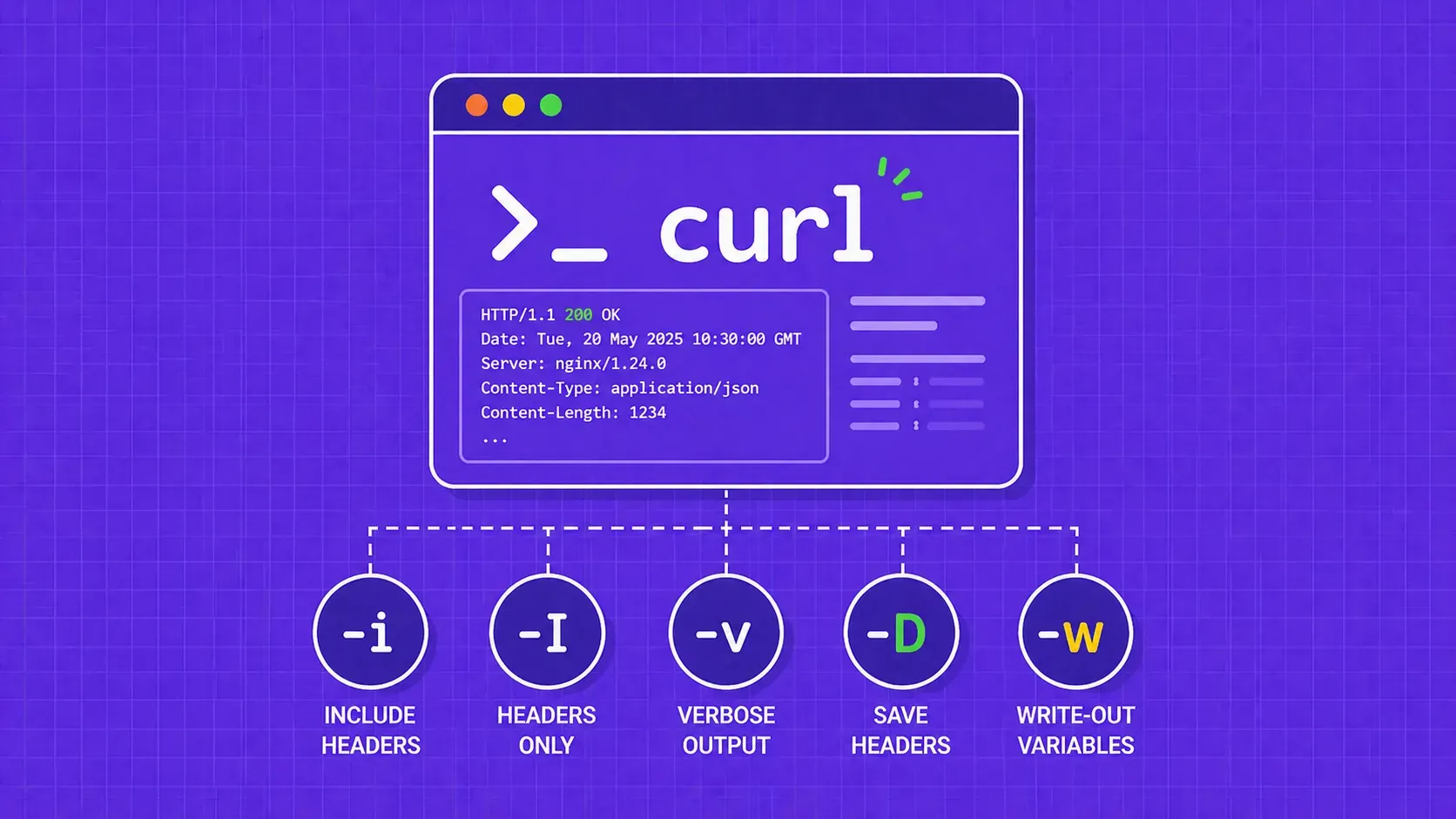 Cabeçalhos de resposta HTTP no cURL: Cada flag, técnica e receita de scripting